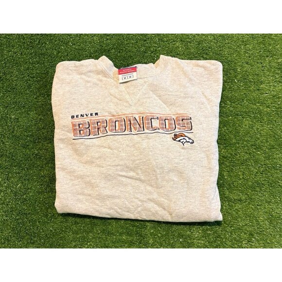Vintage Denver Broncos sweatshirt womens medium gray champion crewneck Y2k 21 - Picture 1 of 12